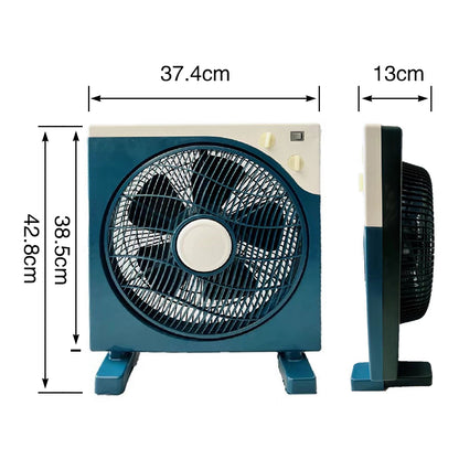 Condere Electric Box Fan FS40-F12 - Powerful Desk Fan with 60-Min Timer, Oscillation, 3 Speeds, and Cool Air Flow for Home, Travel, and Window Use 12"