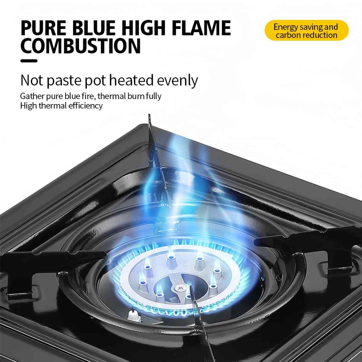 Portable Camping Gas Stove with Piezo-Electric Ignition, Safety Locking Mechanism, Adjustable Flame Control, 4 Butane Gas Canisters, Enamel Coated Pot Holder, and Storage Case