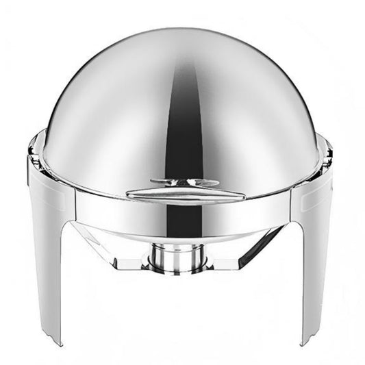 CDH-31 6L Round Stainless Steel Chafing Dish Buffet Stove, Alcohol-Heating Food Warmer (Fuel Not Included), Silver Color, Large Capacity & Long-Lasting Heat Preservation