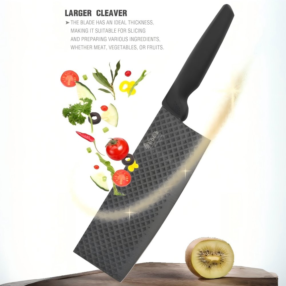 CONDERE HOME 6 PCS Knife Set with free yeast Includes Larger Cleaver, Chef Knife, Slicer, Utility Knife, Ceramic Peeler & Scissors 3CR13 Stainless Steel