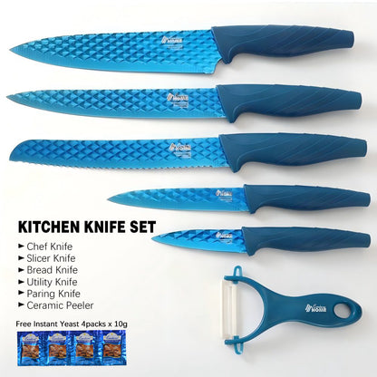Condere Home 6-Piece Knife Set with Ceramic Peeler – Professional Kitchen Knife Set for Home & Culinary Use