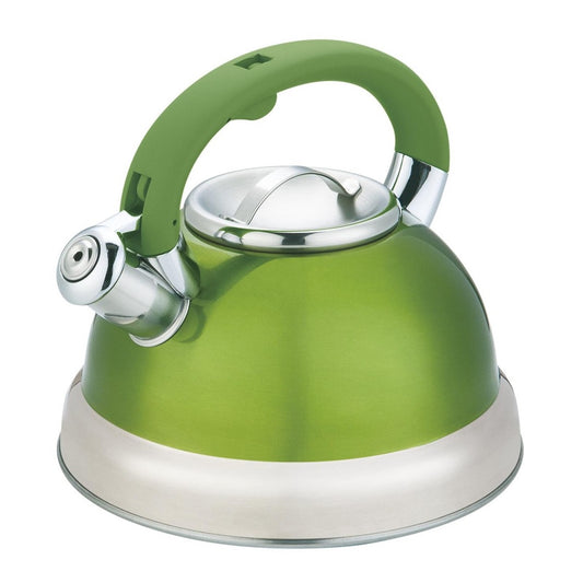 Green Stainless Steel Tea Kettle 3.5L for Stovetop, Durable Water Kettle with Zinc Alloy & Nylon Handle, Stovetop Kettle for Tea Pot and Camping