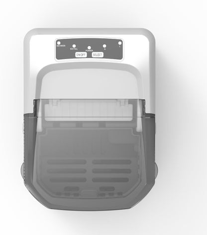 Condere Small Countertop Ice Maker White GB-46 Portable Ice Machine with 1.5L Water Tank, Automatic Cleaning, Ice Size Selection, and Overheat Protection for Home and Kitchen Use