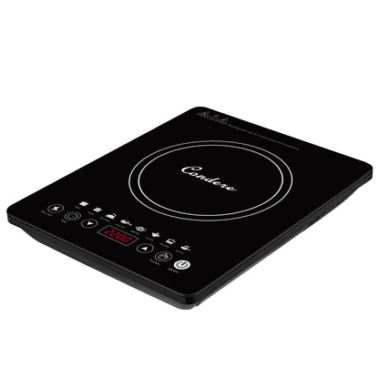 Condere Electric Induction Cooktop C-CPSF20A – Portable Induction Cooker with Black Crystal Glass, 2200W Hot Plate for Countertop Use, Energy-Saving Design