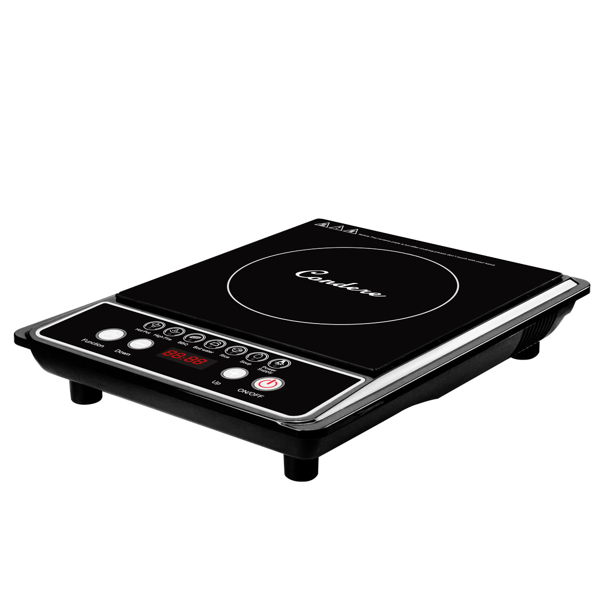 Condere Electric Induction Cooker C-CTSF15A – Portable Hot Plate with Black Crystal Glass, 2200W Induction Cooktop for Countertop Use, Energy-Saving and Safe Design