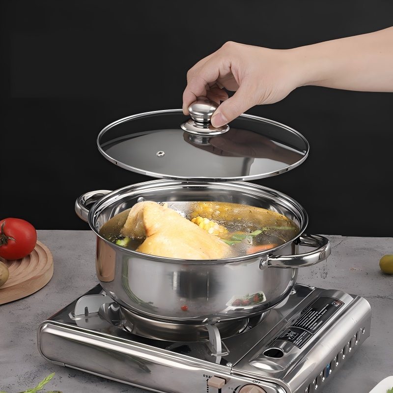 CONDERE HOME CDH-00310-Piece Stainless Steel Casserole Cookware Set with Glass Lids & Free Instant Yeast – For Induction, Gas & Electric Stoves