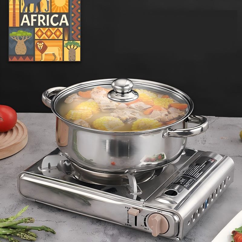 CONDERE HOME CDH-004 6-Piece Stainless Steel Casserole Cookware Set with Glass Lids & Free Instant Yeast Induction, Gas & Electric Compatible