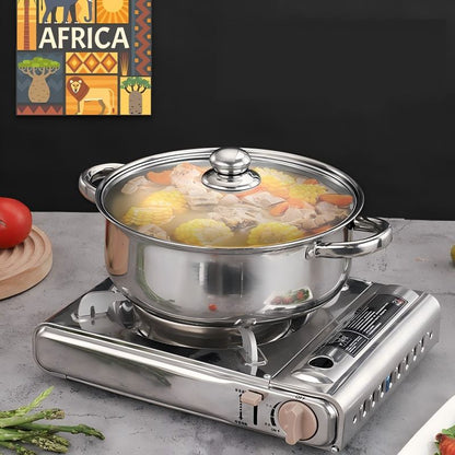CONDERE HOME CDH-004 6-Piece Stainless Steel Casserole Cookware Set with Glass Lids & Free Instant Yeast Induction, Gas & Electric Compatible