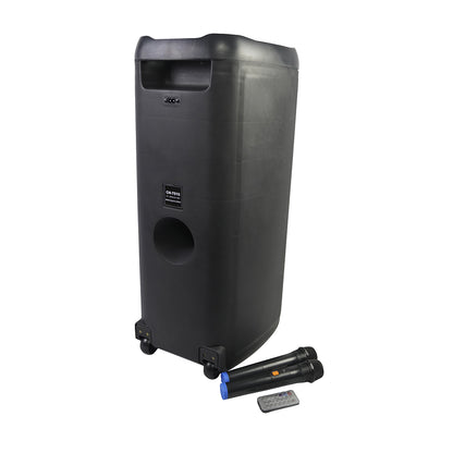 10"x2 Portable Loudspeaker CH-7510 – High-Power Bluetooth Speaker with Bass & Treble | Rechargeable Karaoke Speaker with Dual Mic, USB, TF Card, FM Radio, AUX Input | Outdoor Party Sound System