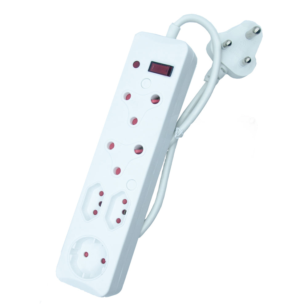 5-Way Multi socket-outlet Power Strip, 16A long power strip, 4000W Capacity – IEC Certified