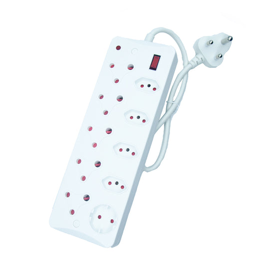 socket-out Power Strip,10-Way Multi long power strip with 16A Non-Rewirable Plug, 4000W Capacity IEC Certified CM-2010