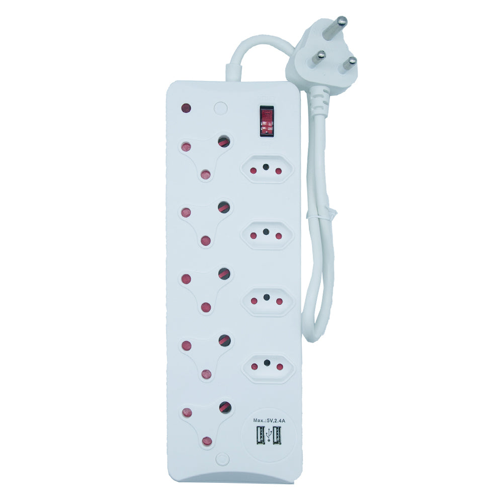 9-Way Multi Socket-outlet Power Strip with USB Ports, Heavy Duty with 16A Non-Rewirable Plug, 4000W Capacity – Socket-outlet Extender with IEC Certification CM-2109