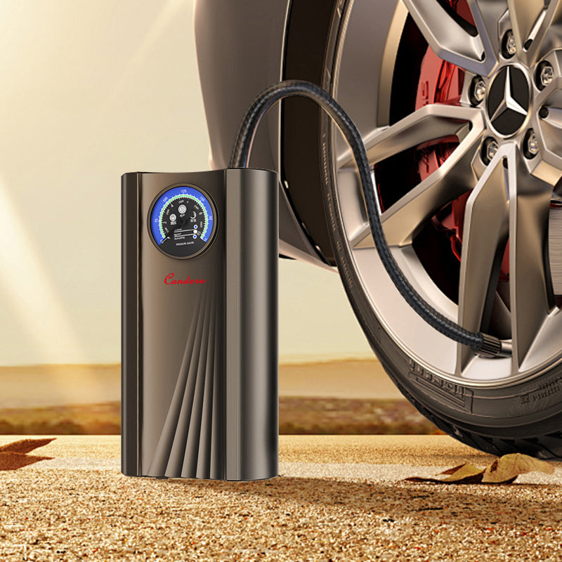 Condere Inflating Pump CQB-002 – Portable Air Compressor for Car Tires, Tire Inflator with Pressure Gauge
