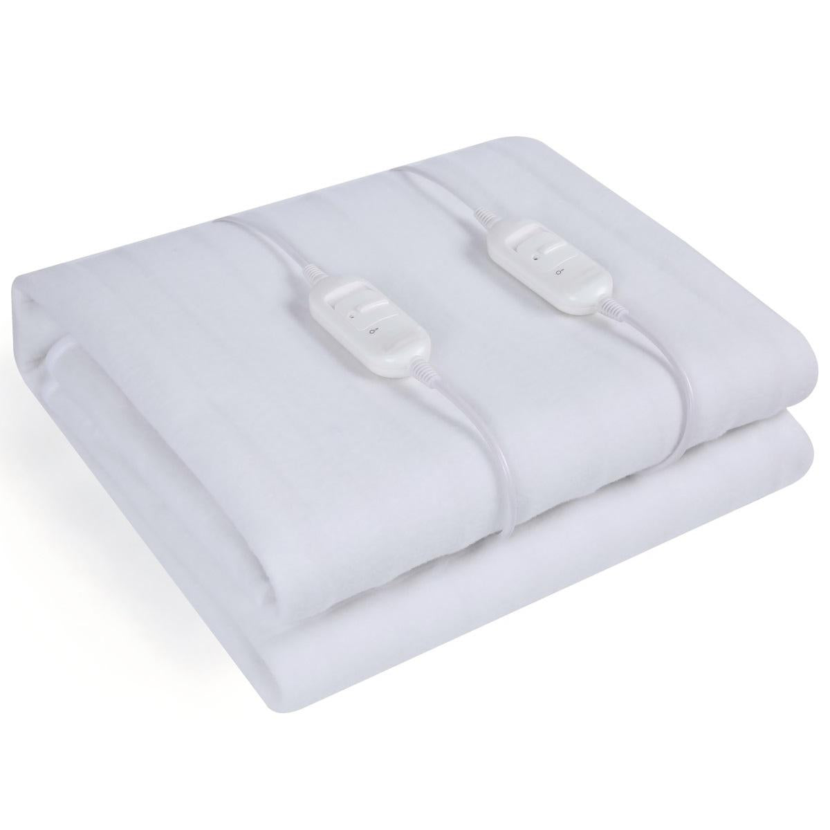 Electric Blanket EB-1004, 183x188 Heated Blanket Throw with Dual Controllers, Polyester Heating Blanket
