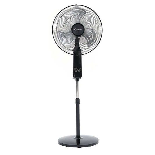Condere 18" Remote Control Floor Fan FS45-Z21 – Smart Standing Oscillating Pedestal Fan with Touch Panel, Color Screen, 3 Speeds, 9.5H Timer & Adjustable Height – Quiet Bedroom Fan