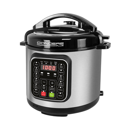 CONDERE PLUS 5L Electric Pressure Cooker, Smart Rice Cooker, Slow Cooker, Soup Pot, Stainless Steel Inner Pot, 17 Cooking Functions, Digital Display, 8 Safety Features, Easy to Clean