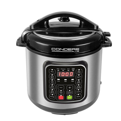 CONDERE PLUS 5L Electric Pressure Cooker, Smart Rice Cooker, Slow Cooker, Soup Pot, Stainless Steel Inner Pot, 17 Cooking Functions, Digital Display, 8 Safety Features, Easy to Clean