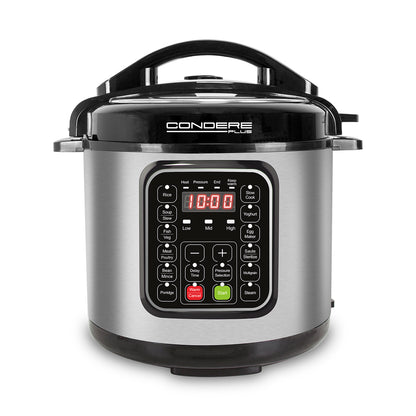 CONDERE PLUS 5L Electric Pressure Cooker, Smart Rice Cooker, Slow Cooker, Soup Pot, Stainless Steel Inner Pot, 17 Cooking Functions, Digital Display, 8 Safety Features, Easy to Clean