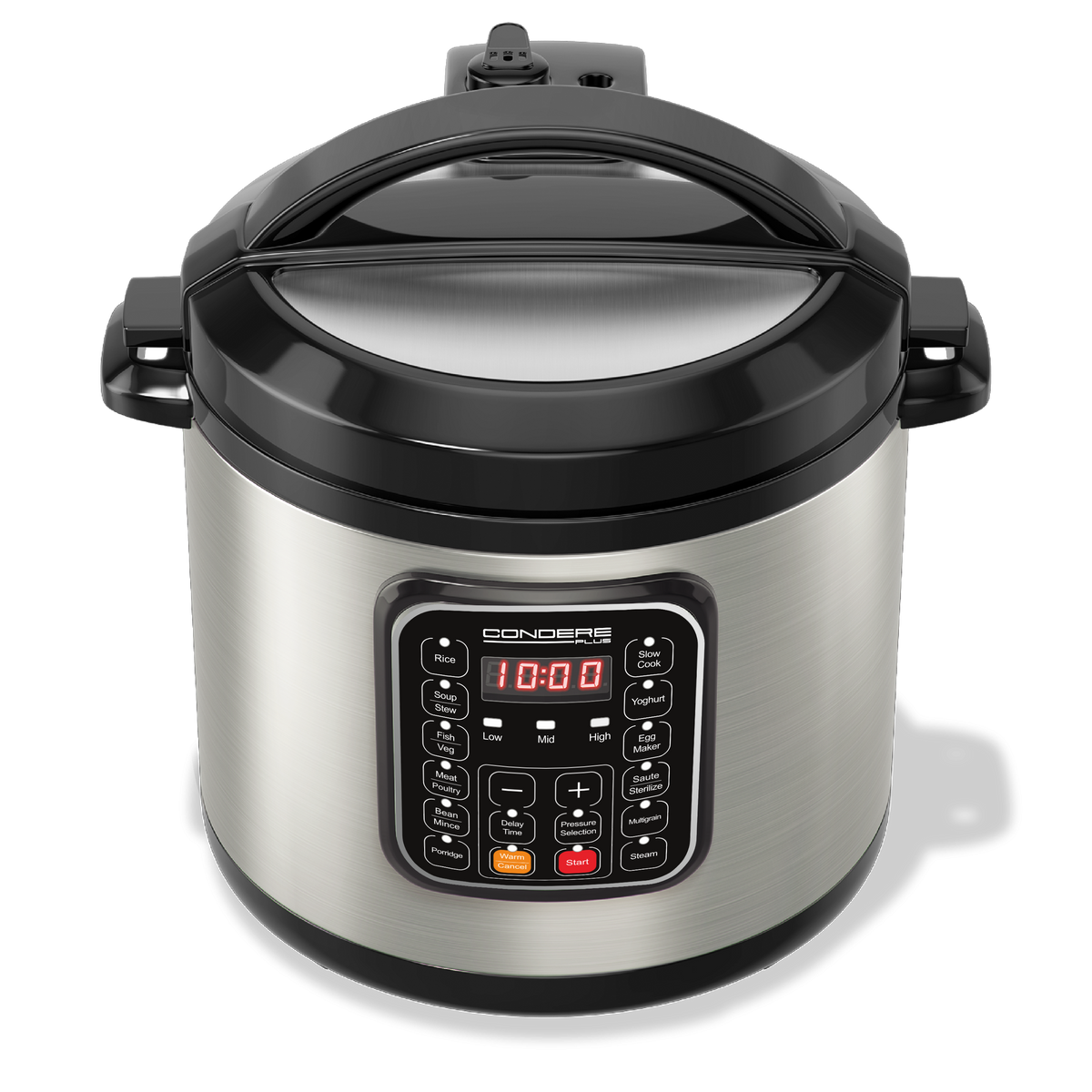 CONDERE PLUS 6L Electric Pressure Cooker Multifunction Smart Rice Cooker Slow Cooker Soup Pot with Stainless Steel Inner Pot Digital Display 17 Cooking Functions Easy to Clean Safety Protection