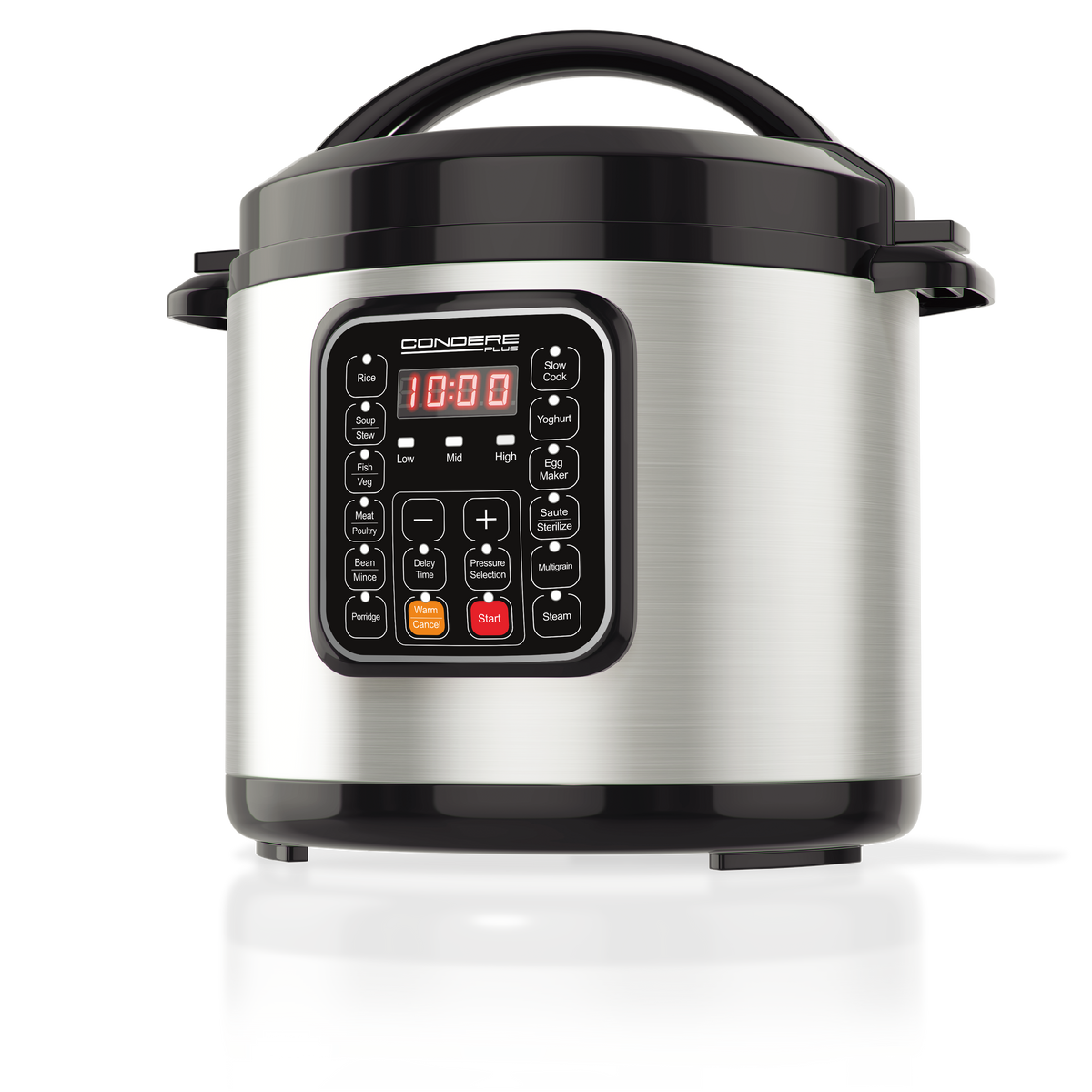 CONDERE PLUS 6L Electric Pressure Cooker Multifunction Smart Rice Cooker Slow Cooker Soup Pot with Stainless Steel Inner Pot Digital Display 17 Cooking Functions Easy to Clean Safety Protection