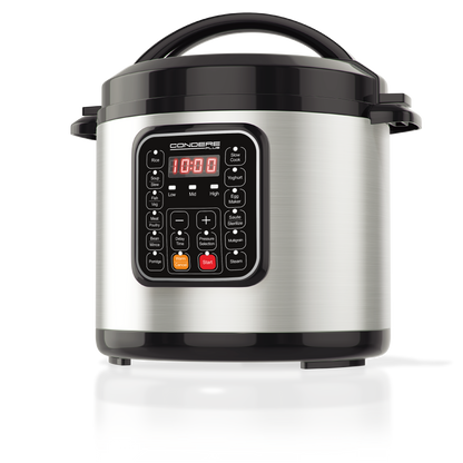 CONDERE PLUS 6L Electric Pressure Cooker Multifunction Smart Rice Cooker Slow Cooker Soup Pot with Stainless Steel Inner Pot Digital Display 17 Cooking Functions Easy to Clean Safety Protection