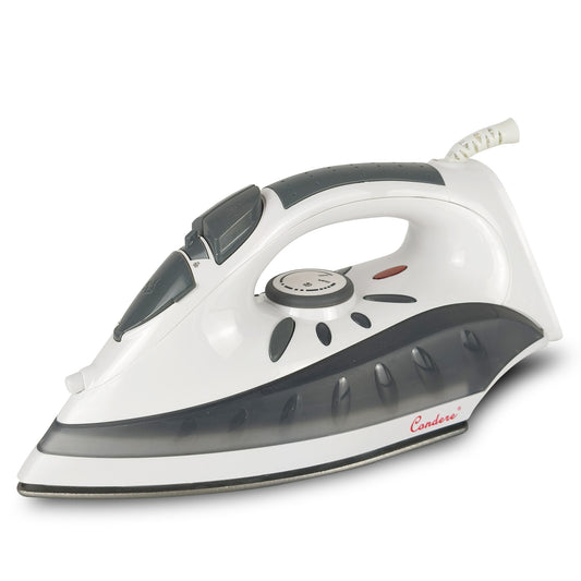 Compact Steam Iron for Clothes with Non-Stick Soleplate, 250ML Water Tank, Self-Cleaning, 1600W-2200W, steam iron with Burst & Vertical Steam for Home and Travel Use