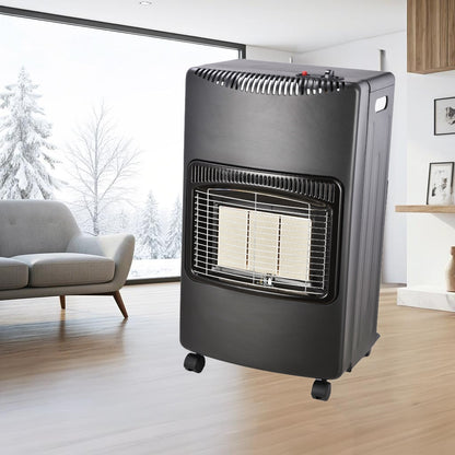 Indoor Foldable Gas Heater, 1.5kW-4.2kW Propane Heater with Piezo-Electric Ignition, ODS & Flame-Failure Protection, Portable and Safe for Indoor Use