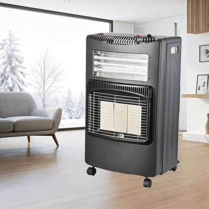 Indoor Foldable Propane Gas Heater, 1.4kW-4.2kW with Piezoelectric Ignition, ODS & Tilt Safety, Portable Gas Heater for Home Heating