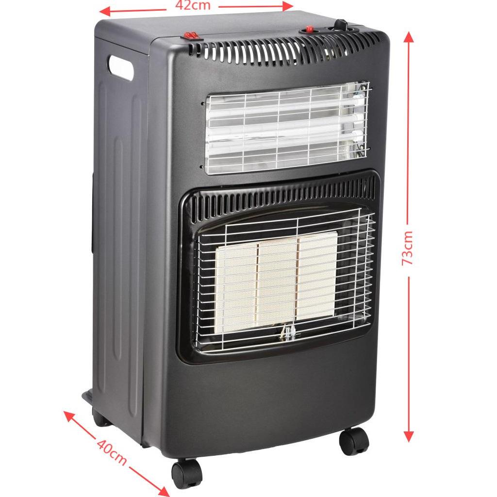 Indoor Foldable Propane Gas Heater, 1.4kW-4.2kW with Piezoelectric Ignition, ODS & Tilt Safety, Portable Gas Heater for Home Heating
