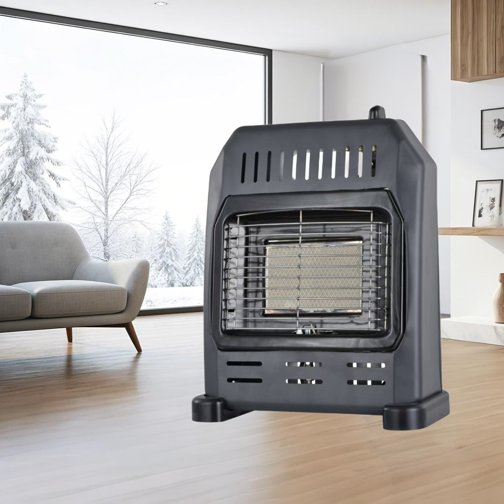 Small Gas Heater for Indoor Use, 1.2kW-1.5kW Propane Heater, Indoor Gas Heater with Flame-Failure Protection, Portable and Safe for Home Use