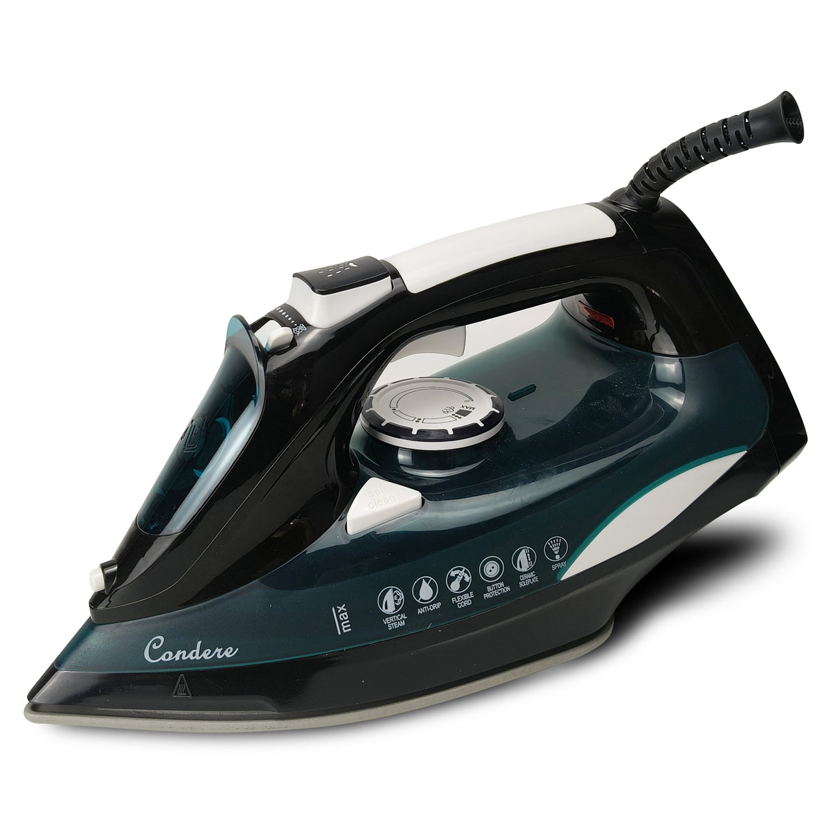 Steam Iron for Clothes 2200W, Ceramic Non-Stick Plate, Thermostatically Controlled with Self-Clean Function, Compact and Portable Clothes Iron for travel