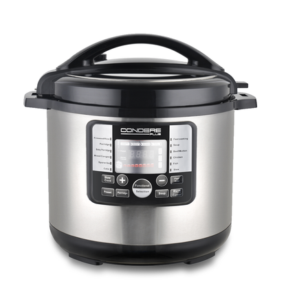 CONDERE PLUS 4L Electric Pressure Cooker, Smart Rice Cooker, Slow Cooker, Soup Pot, Stainless Steel Inner Pot, 17 Cooking Functions, Digital Display, 8 Safety Features, Easy to Clean