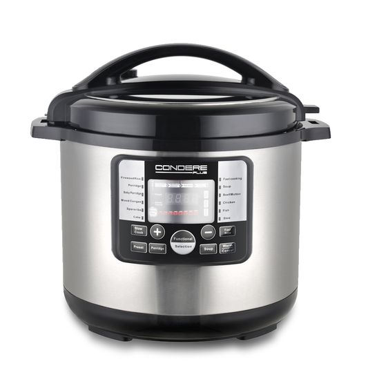 CONDERE PLUS 8L Electric Pressure Cooker, Smart Rice Cooker, Slow Cooker, Soup Pot, Stainless Steel Inner Pot, 17 Cooking Functions, Digital Display, 8 Safety Features, Easy to Clean
