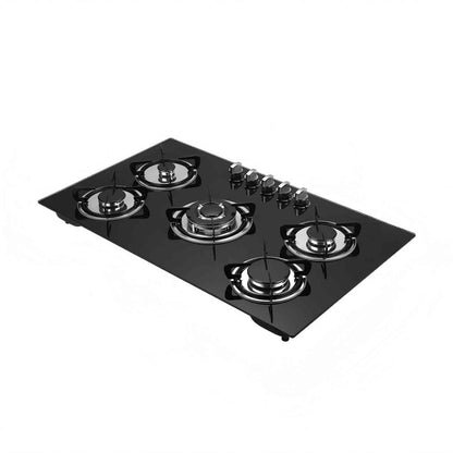 Built-in 5-Burner LPG Gas Cooker RH-4005 – Glass Top, High Efficiency