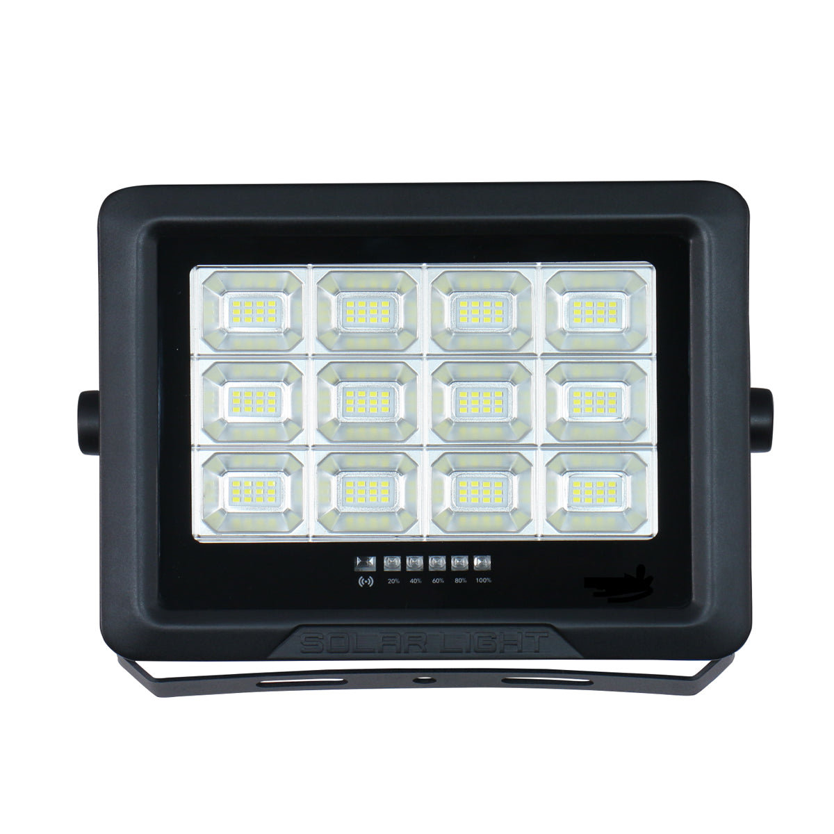 Solar Lights Outdoor with Panels SK-6010-100W Outdoor Solar Powered LED Light with Remote, High Lumen 600-700 lm, Long 10-12 Hours Working Time for Yard and Security