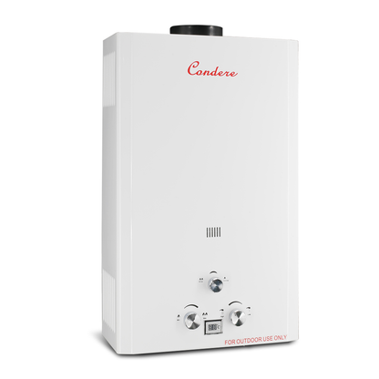 Condere 12L LPG Tankless Water Heater, Outdoor Gas Water Heater with LED Display, Flame Failure & Overheat Protection – LQ-4012(HB), Ideal for Family Use