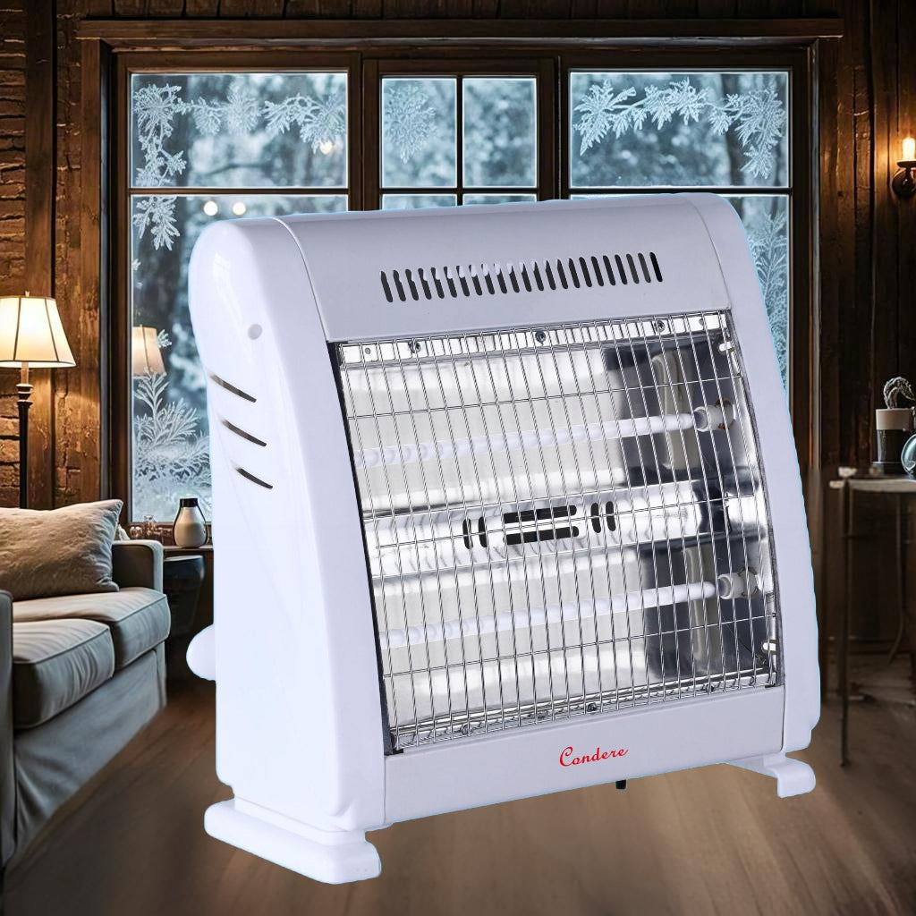 CONDERE Electric Space Heater ZR-2006 800W Quartz Tube Heater, 2 Heating Settings, Portable Mini Heater with Handle, Desk Heater for Indoor Use, Office & Bedroom