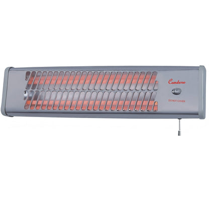CONDERE Electric Heater ZR-2008 Wall Mounted Quartz Tube Space Heater, 800W Bathroom & Indoor Heater with Pull Cord Switch, Portable Electric Heater for Office, Bedroom, Small Spaces