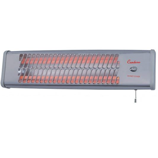 CONDERE Electric Heater ZR-2008 Wall Mounted Quartz Tube Space Heater, 800W Bathroom & Indoor Heater with Pull Cord Switch, Portable Electric Heater for Office, Bedroom, Small Spaces