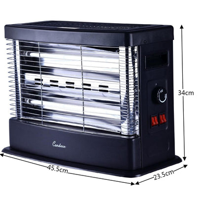 CONDERE Electric Heater ZR-2010 1800W Dual-Side Quartz Tube Space Heater with Adjustable Temperature, Tip-Over Protection, Portable Electric Heater for Bedroom, Office, Indoor Use