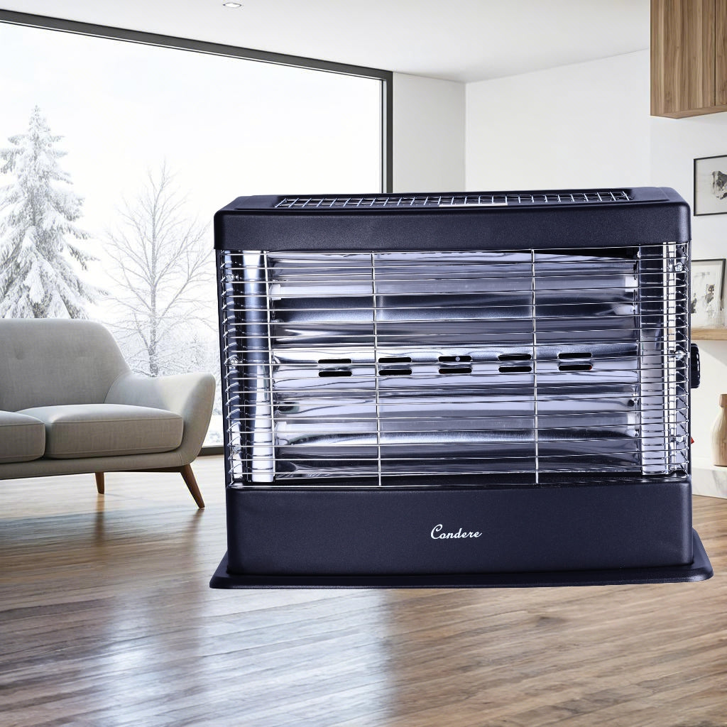 CONDERE Electric Heater ZR-2010 1800W Dual-Side Quartz Tube Space Heater with Adjustable Temperature, Tip-Over Protection, Portable Electric Heater for Bedroom, Office, Indoor Use