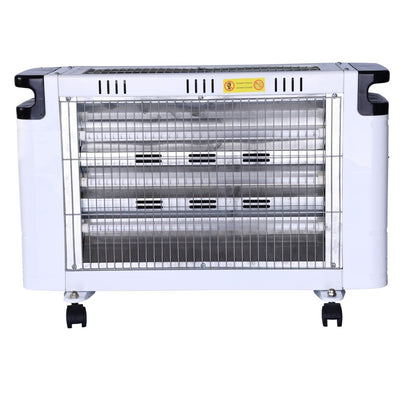 CONDERE Electric Heater ZR-2012, 2000W Quartz Tube Space Heater, 4 Settings, Portable Electric Heater for Indoor Use, Bedroom, Office with Castors