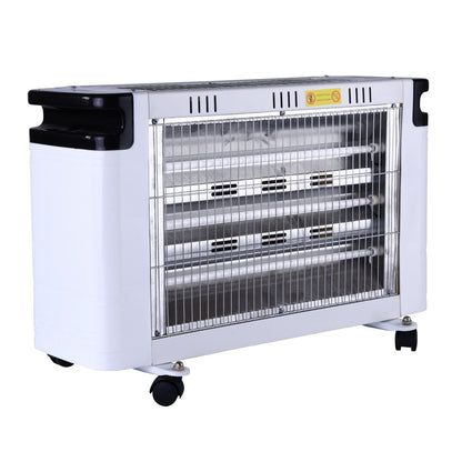 CONDERE Electric Heater ZR-2012, 2000W Quartz Tube Space Heater, 4 Settings, Portable Electric Heater for Indoor Use, Bedroom, Office with Castors