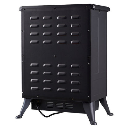 CONDERE Electric Heater ZR-8002, Freestanding Electric Fireplace Heater with Real Log Flame Effect, Adjustable Thermostat, 2 Heat Settings, Perfect Space Heater for Bedroom, Office, and Large Room