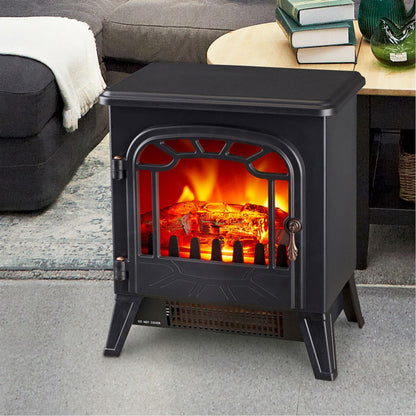 CONDERE Electric Heater ZR-8003 Fireplace Heater with Real Log Flame Effect, 2 Heat Settings, Safety Thermal Cut-Off, and Free Voltage Protector for Large Rooms, Bedroom, and Office Use