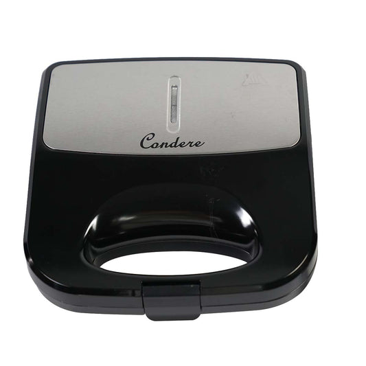Condere 2-Slice Sandwich Maker ZS-2430 – Breakfast Sandwich Maker with Teflon Coating, Grilled Cheese Toaster, Compact Sandwich Toaster, and Thermostatic Control