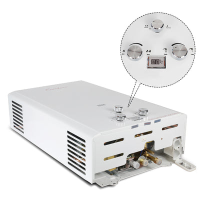 Condere 12L LPG Tankless Water Heater, Outdoor Gas Water Heater with LED Display, Flame Failure & Overheat Protection – LQ-4012(HB), Ideal for Family Use